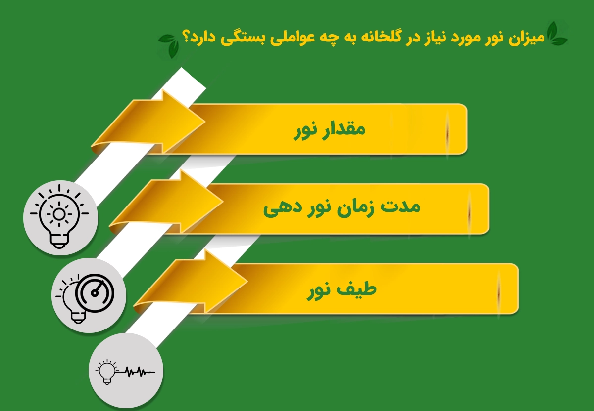 میزان نور مورد نیاز در گلخانه
