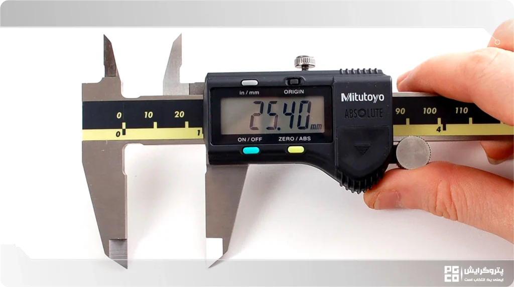 روش اندازهگیری کولیس دیجیتال